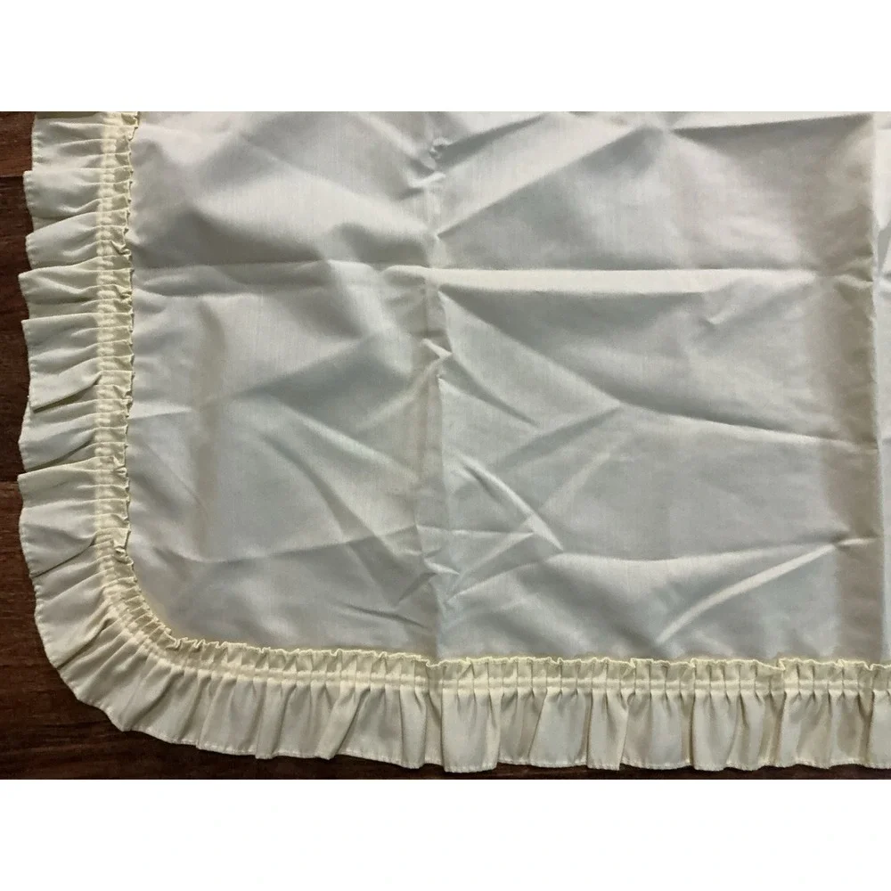 Pair Of SEARS Country Farmhouse Light Yellow Ruffled Cafe Curtain Panels 41 X 23